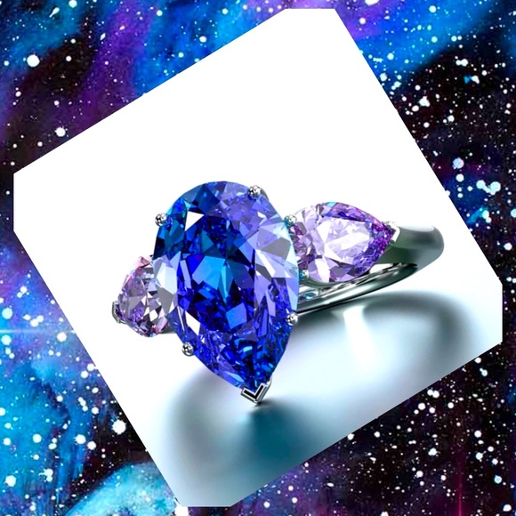 Jewelry - SOLD.  New!! Water Drop 925  Amethyst Blue ring